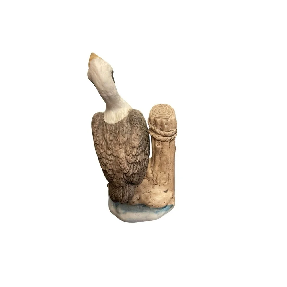 George Good Vintage Porcelain Pelican Figurine Nautical Dock Piling Coastal